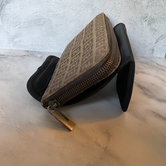 Fendi Zucca Brown Tan Zip Around Long Wallet - Picture 11 of 12